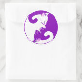 Schattige Kat Paarse en Witte Yin Yang Cat Sticker (Tas)