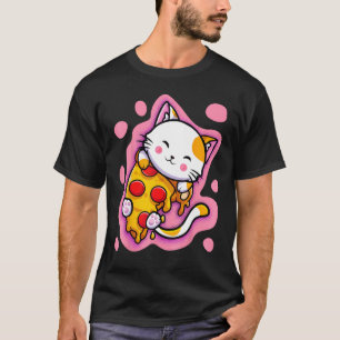 Schattige Kat Pizza Japanse Vrouwen of Meisjes T-shirt