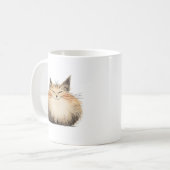 schattige kat pluizig koffiemok (Voorkant links)