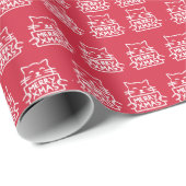 Schattige Kat Prettig Kerstfeest Cadeaupapier (Rol Hoek)