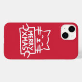 Schattige Kat Prettig Kerstfeest Case-Mate iPhone Case (Achterkant (horizontaal))