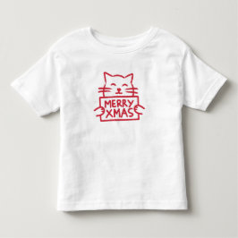 Schattige Kat Prettig Kerstfeest Kinder Shirts