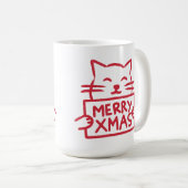 Schattige Kat Prettig Kerstfeest Koffiemok (Voorkant rechts)