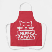 Schattige Kat Prettig Kerstfeest Schort (Voorkant)