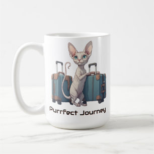 Schattige Kat Reiziger – Cadeau voor Kat Liefhebbe Koffiemok