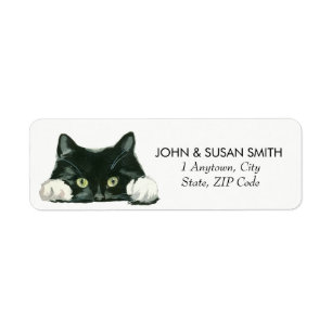 schattige kat-retour-adreslabels stickers envelop