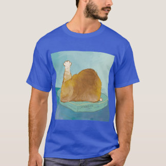 Schattige Kat Roast Turkey Pose Grappige Katachtig T-shirt