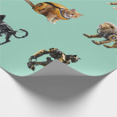 Schattige Kat Robots Cadeaupapier (Hoek)