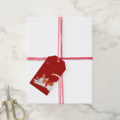Schattige kat rode Kerstvakantie Cadeaulabel (Met Touw)