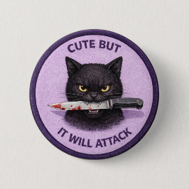Schattige Kat Ronde Button 5,7 Cm