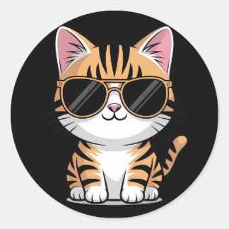 Schattige kat ronde sticker