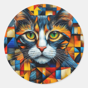 Schattige Kat Ronde Sticker