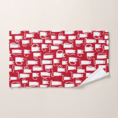 Schattige kat rood en wit bad handdoek (Handdoek)