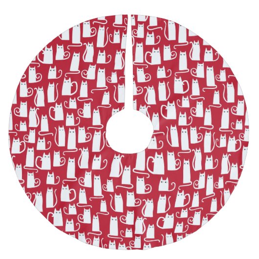 Schattige kat rood en wit kerstboom rok (Voorkant)