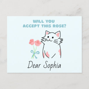 Schattige kat&Roos Briefkaart