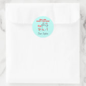 Schattige kat&Roos Ronde Sticker (Tas)