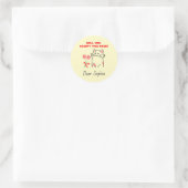 Schattige kat&Roos Ronde Sticker (Tas)