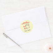 Schattige kat&Roos Ronde Sticker (Envelop)