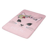 Schattige kat | Roze kreukkebaard Badmat (Gekanteld)