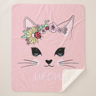 Schattige kat Roze Schattige Meow Cat Deken