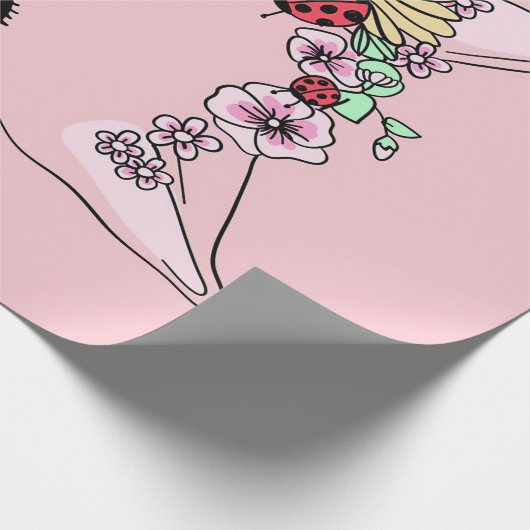 Schattige kat | Roze Schattige Meow Cat Deken Cadeaupapier (Hoek)