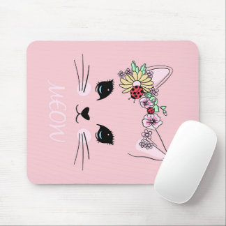 Schattige kat | Roze Schattige Meow Cat Deken Muismat