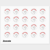 Schattige kat schets rood en wit Edward Lear Ronde Sticker (Vel)