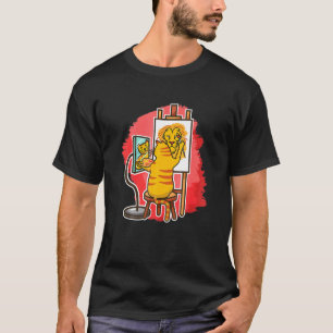 Schattige kat schildert leeuw kitten kat  Schilder T-shirt