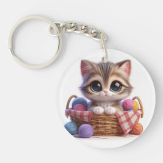 schattige kat sleutelhanger