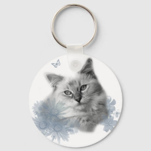 schattige kat sleutelhanger