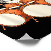 Schattige Kat Speelt Drums Grappige Drummer Kit Ca Poster (Hoek)