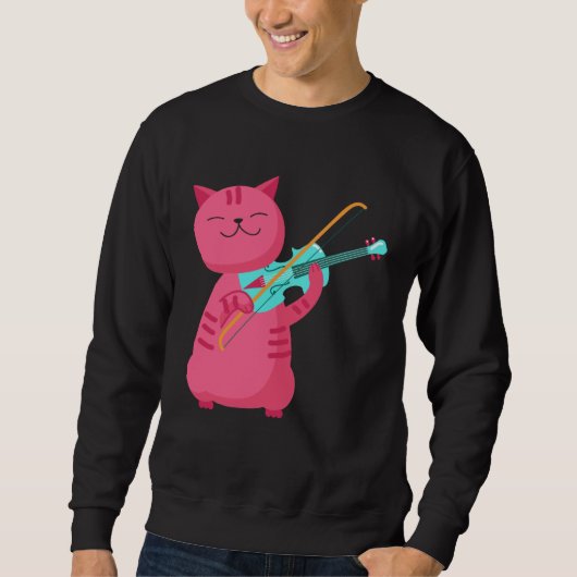 Schattige Kat Speelt op de Viool Trui (Voorkant)