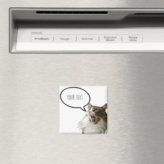 schattige kat +spraakbel magneet (Insitu (Vaatwasser))