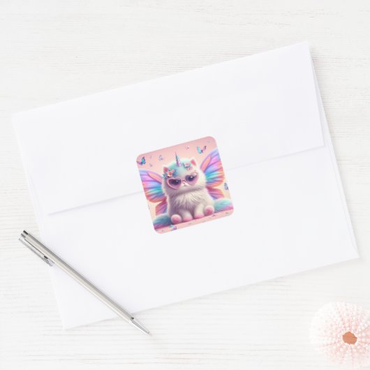 Schattige Kat sticker (Envelop)
