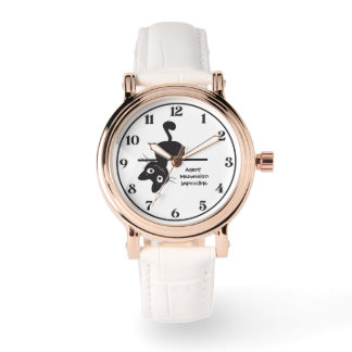 Schattige Kat, Stoute Kat, Agent Meowssion Onmogel Horloge