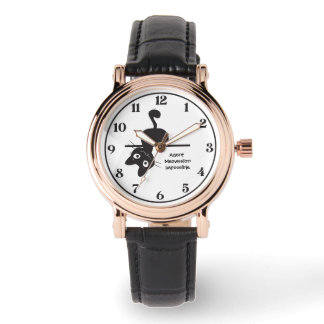 Schattige Kat, Stoute Kat, Agent Meowssion Onmogel Horloge