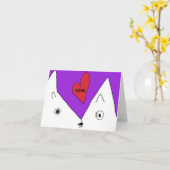 Schattige Kat stuurt liefdesbriefkaart Kaart (Gele Bloem)