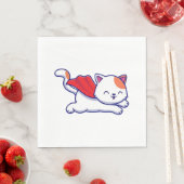 Schattige kat superheld vliegend servet (Insitu)