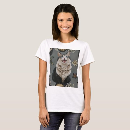 schattige kat t-shirt (Voorkant volledig)