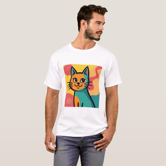 schattige kat t-shirt (Voorkant volledig)