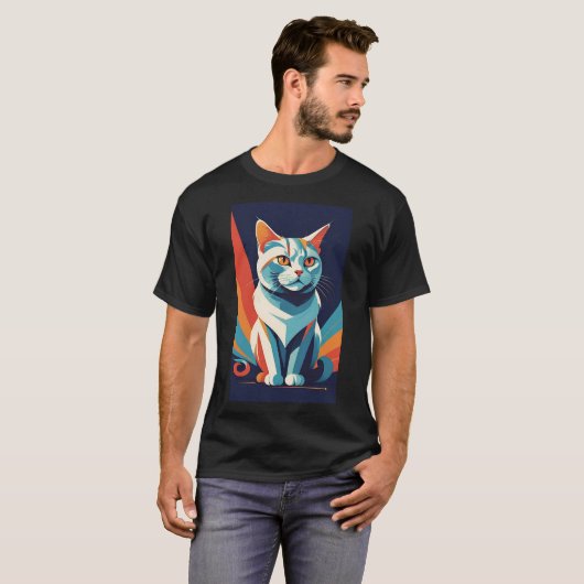Schattige kat T-shirt ontwerp (Voorkant volledig)