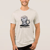 Schattige kat tabby Tri-Blend shirt (Voorkant)