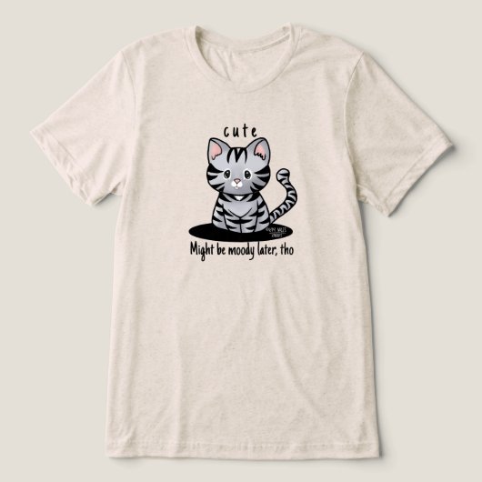 Schattige kat tabby Tri-Blend shirt (Design voorkant)