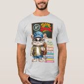 Schattige kat terug naar school ontwerp t-shirt (Voorkant)