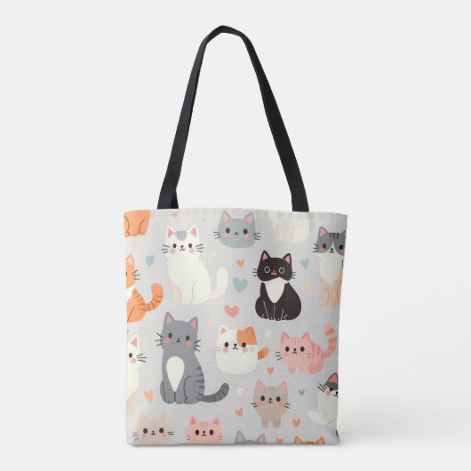 schattige kat tote bag (Achterkant)