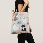 schattige kat tote bag (Dichtbij)