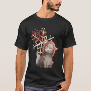 Schattige kat trui weer Muts sneeuwvlokje winter T-shirt
