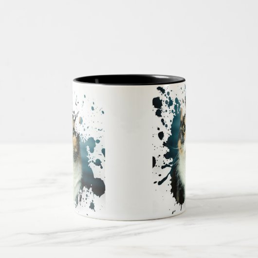 Schattige kat tweekleurige koffiemok (Center)