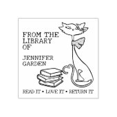 Schattige Kat Uit de Bibliotheek Van Rubberstempel (Afrduk)