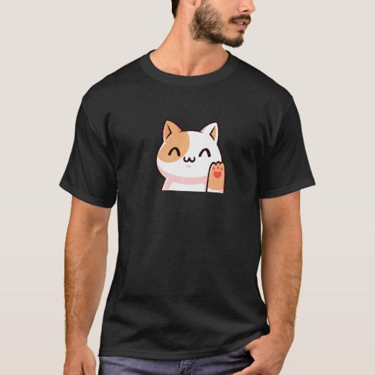 Schattige Kat Uwu Stijl T-shirt (Voorkant)